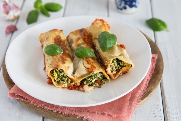 ricetta cannelloni vegan