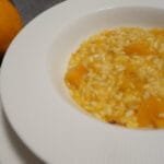 Risotto con calabaza y naranjas. Receta